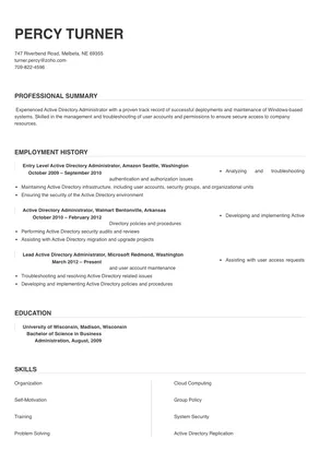 Active Directory Administrator Resume Sample Tips Online Resume Builder