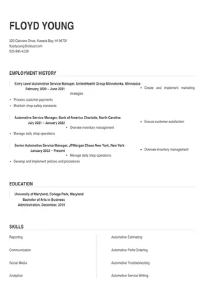automotive service manager