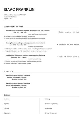 building maintenance engineer
