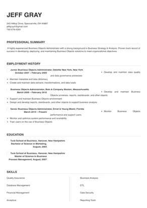 business objects administrator