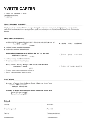 business planning manager