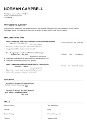 case manager supervisor