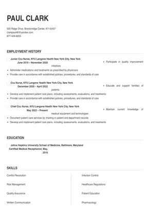 Ccu Nurse Resume Sample & Tips | Online Resume Builder