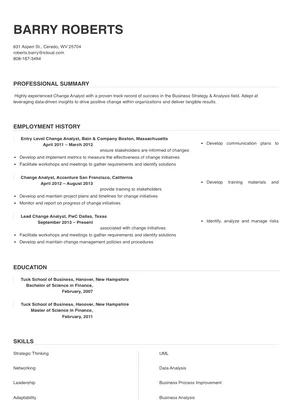 change analyst
