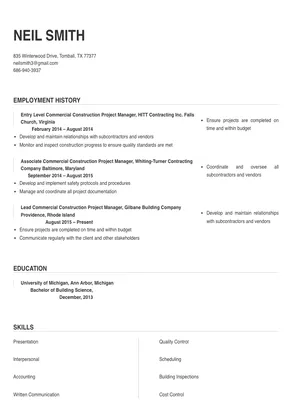 commercial construction project manager