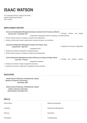 Configuration Management Analyst Resume Sample & Tips | Online Resume ...