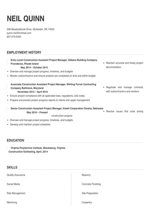 construction assistant project manager
