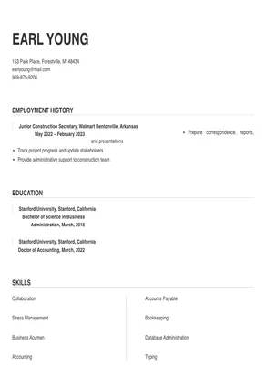 construction secretary