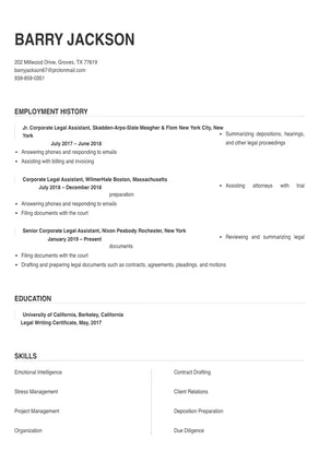 corporate legal assistant