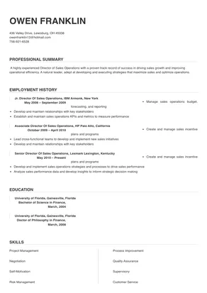 director of sales operations