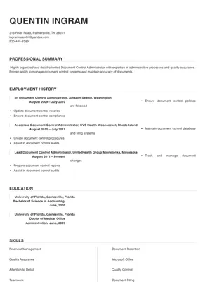 document control administrator