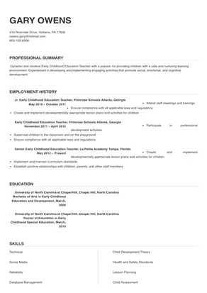 early childhood education teacher
