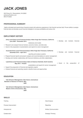 entry-level financial analyst