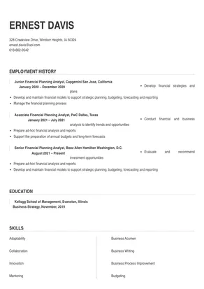 financial planning analyst