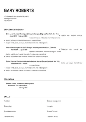 financial planning and analysis manager