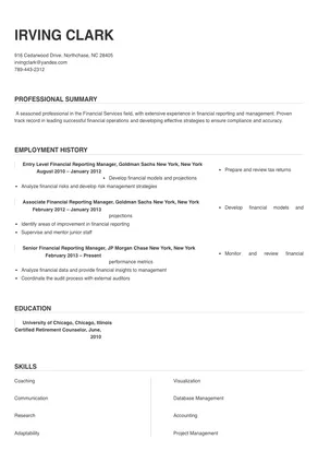 Financial Reporting Manager Resume Sample & Tips | Online Resume Builder