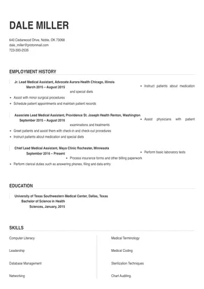 lead medical assistant