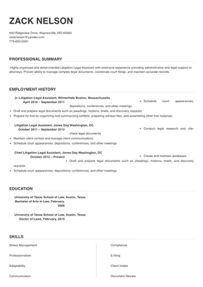 litigation legal assistant