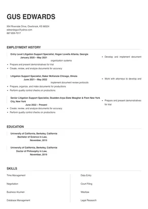 litigation support specialist