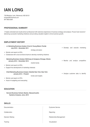 marketing business analyst