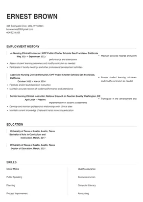nursing clinical instructor