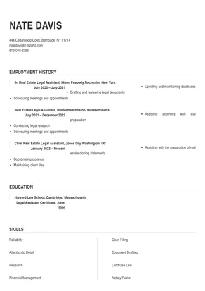 real estate legal assistant