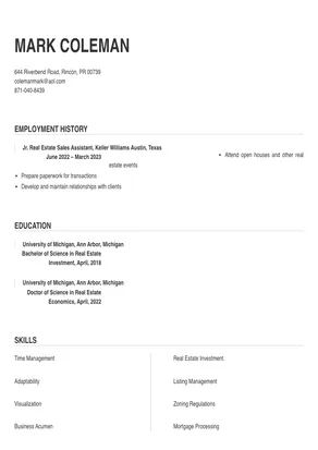 real estate sales assistant