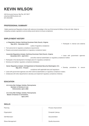 regulatory analyst