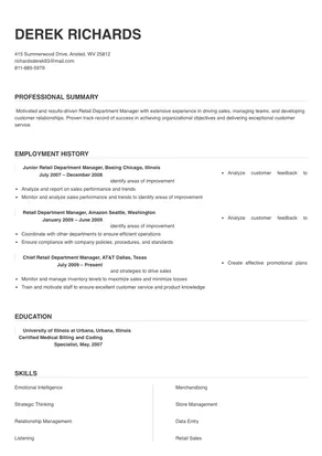retail department manager