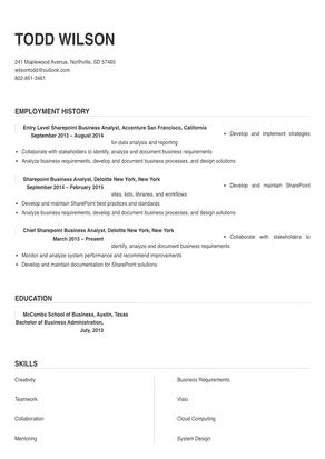 sharepoint business analyst