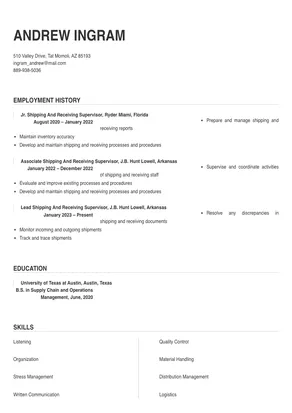 shipping and receiving supervisor