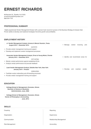 vendor management analyst