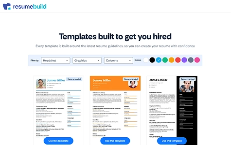 HR approved resume templates available in ResumeBuild