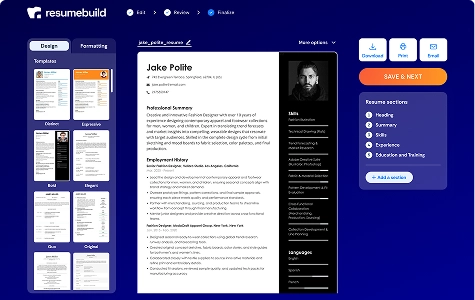 Customize and download a ResumeBuild resume