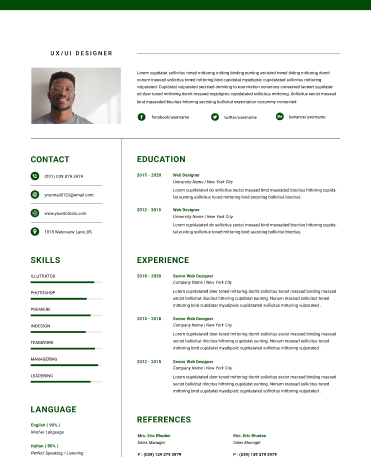 Resume template preview