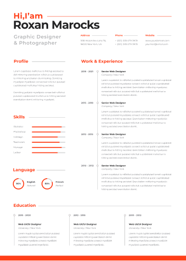 Clean and simple resume template preview