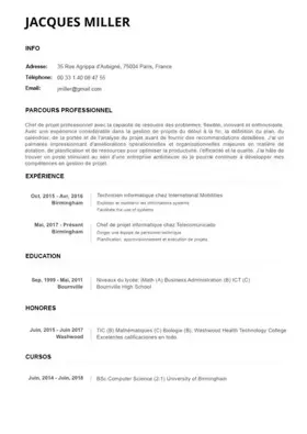cv-de-lycéen