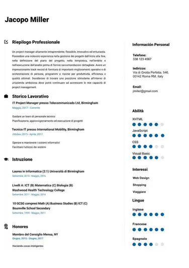 Eccezionale Resume Template