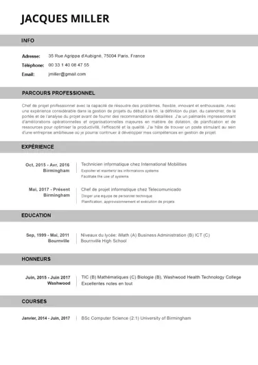 Élégant Resume Template